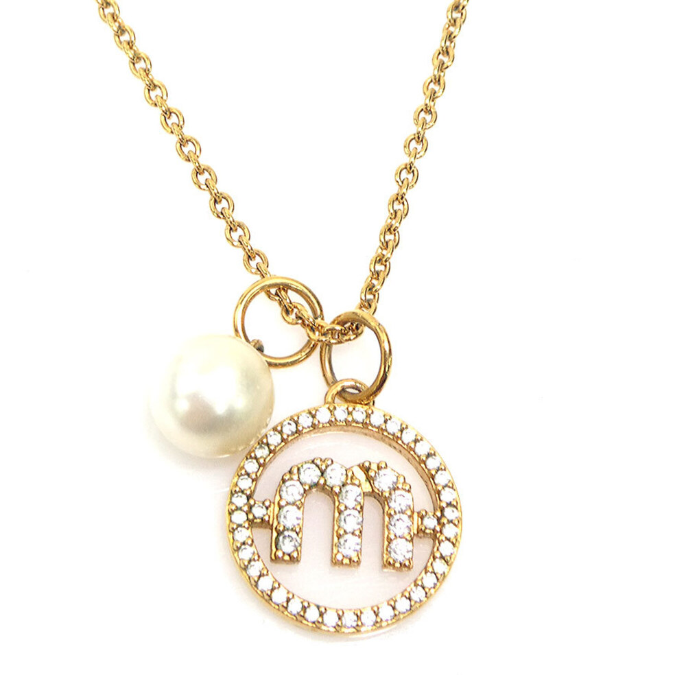 MIU MIU Silver Pearl Necklace